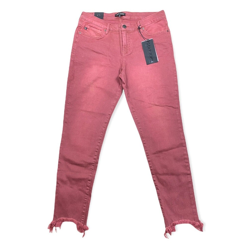 Dear John High Waist Skinny Jeans Ginger Size 30/32 Raw Chewed Hem NWT